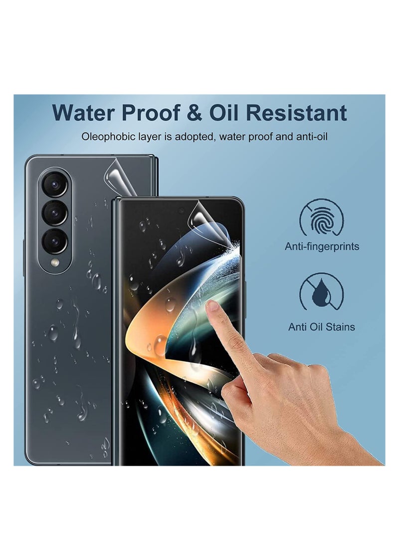 【1SET 4PCS 】Designed for Samsung Galaxy Z Fold 4 Screen Protector, HD Full Covered Outer + Inner TPU Soft Film +Back Cover Flexible Screen Protector for Galaxy Z Fold 4 5G 【Anti Scratch】 - Image 4