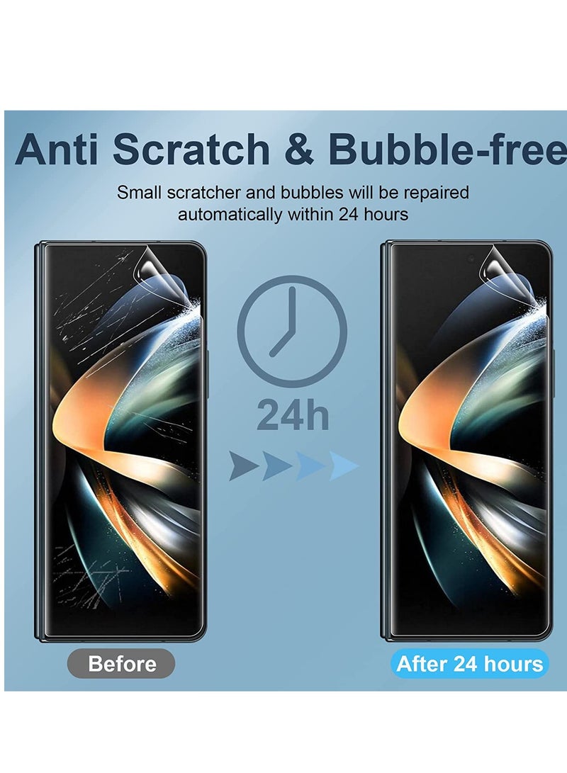 【1SET 4PCS 】Designed for Samsung Galaxy Z Fold 4 Screen Protector, HD Full Covered Outer + Inner TPU Soft Film +Back Cover Flexible Screen Protector for Galaxy Z Fold 4 5G 【Anti Scratch】 - Image 3
