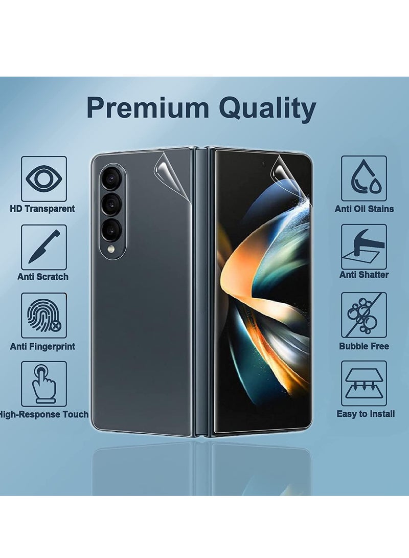 【1SET 4PCS 】Designed for Samsung Galaxy Z Fold 4 Screen Protector, HD Full Covered Outer + Inner TPU Soft Film +Back Cover Flexible Screen Protector for Galaxy Z Fold 4 5G 【Anti Scratch】 - Image 2