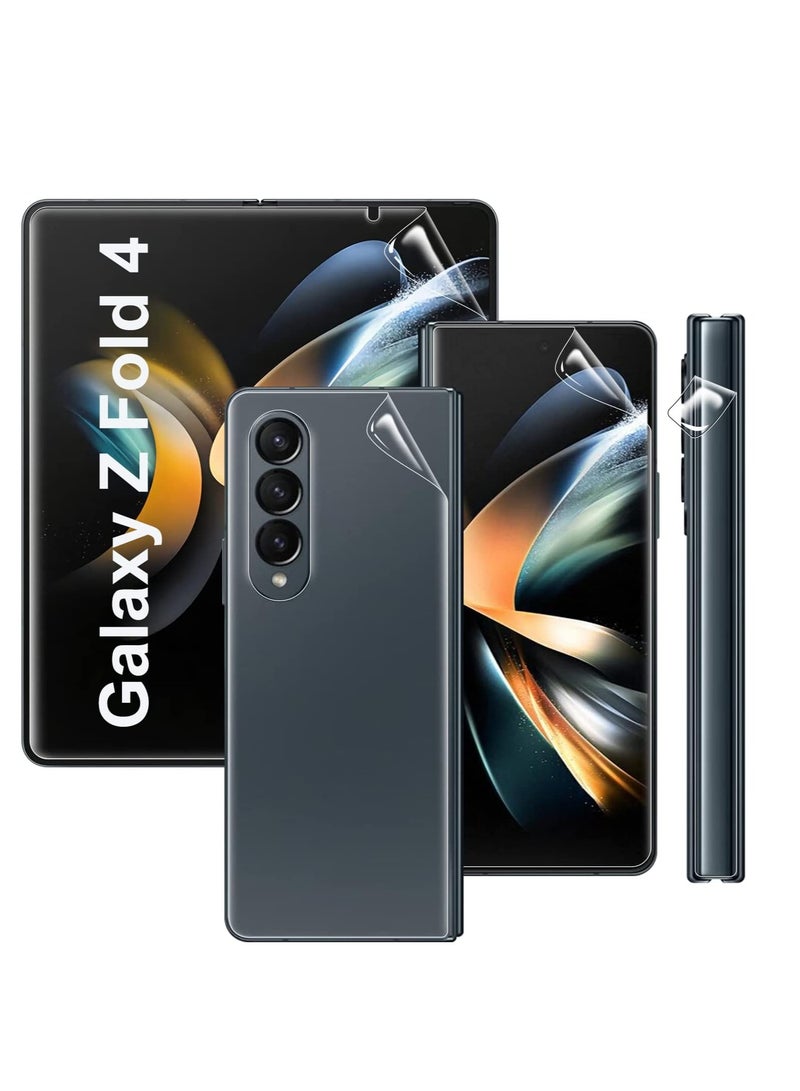 【1SET 4PCS 】Designed for Samsung Galaxy Z Fold 4 Screen Protector, HD Full Covered Outer + Inner TPU Soft Film +Back Cover Flexible Screen Protector for Galaxy Z Fold 4 5G 【Anti Scratch】 - Image 1
