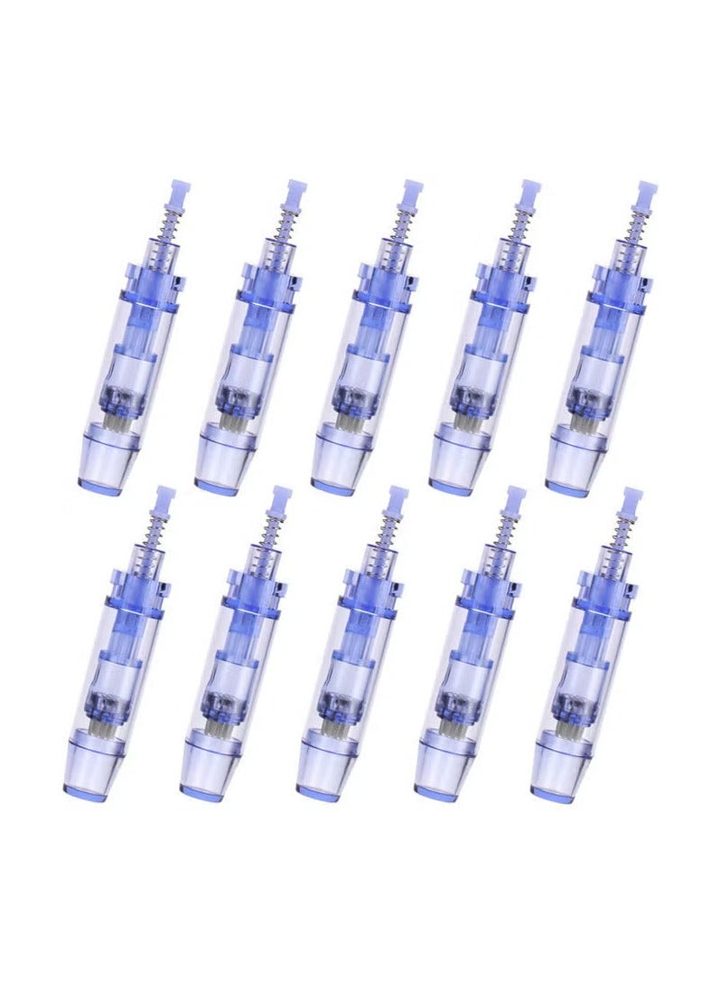 10-Piece Replaceable Cartridges Skin Derma Needles for Microneedling Pen 12 Pin Cartridge Blue