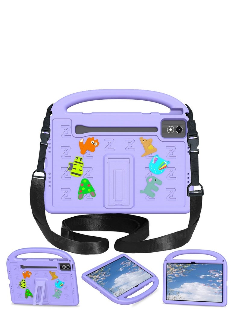 Children's Protective Case for Lenovo Tab P12 12.7 Inch 2023 TB-370FU TB-371FC﻿ Lenovo Xiaoxin Pad Pro 12.7 Inch TB-373FU TB-375FC﻿  Lenovo Xiaoxin Pad Plus 12.7 Inch 2025 , shockproof cover with shoulder strap bracket - Image 1