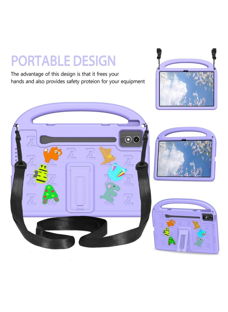 Children's Protective Case for Lenovo Tab P12 12.7 Inch 2023 TB-370FU TB-371FC﻿ Lenovo Xiaoxin Pad Pro 12.7 Inch TB-373FU TB-375FC﻿  Lenovo Xiaoxin Pad Plus 12.7 Inch 2025 , shockproof cover with shoulder strap bracket - Image 2