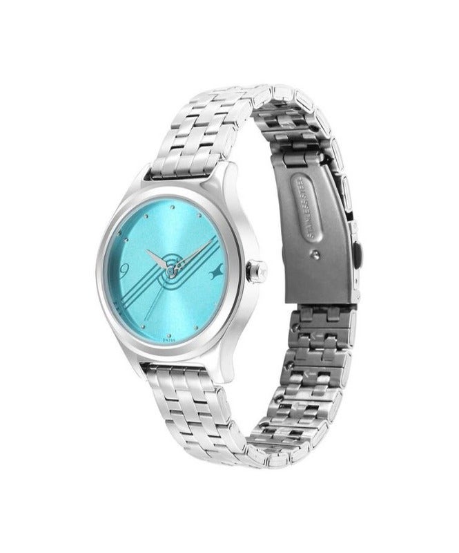 Fastrack By Titan Stunners Blue Dial Metal Strap Watch for Girls 6152sm05 - Image 3