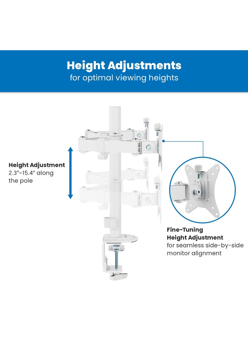XiuWoo - Dual Monitor Mount for Desk, Adjustable Tilt Swivel on Double Monitor Mounts for Screens up to 32 inch, Dual Monitor Arms for 2 Monitors, VESA 75x75 and 100x100,with C-clamp and Grommet - Image 1