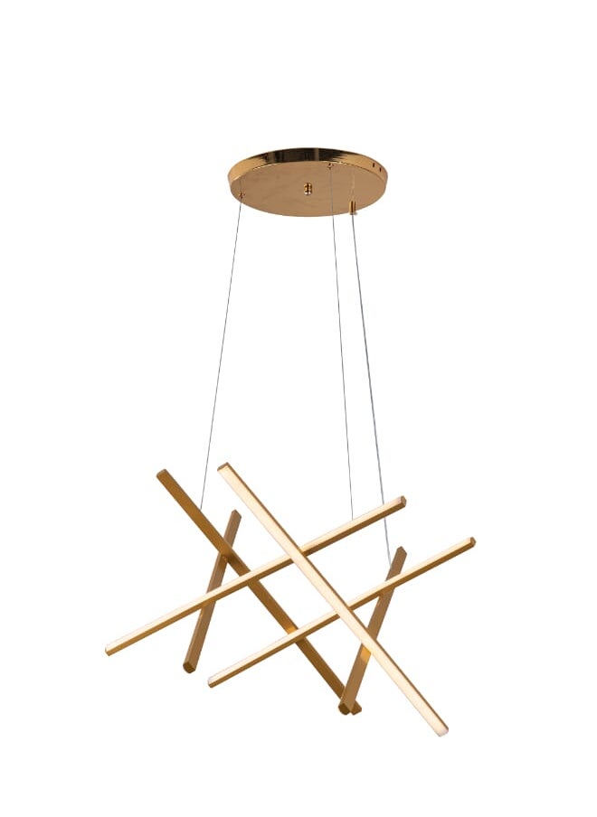 Best Power 6565-GD 6 Light Dimmable LED Chandelier With 3 Brightness Levels | Modern LED Linear Pendant Lighting Gold Adjustable Ceiling Light Fixture for Dining Room Living Room  - Image 2