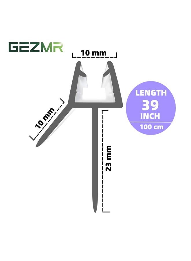 GEZMR شريط ختم باب الدش الشفاف بدون إطار - عبوة 2، 3/8'' × 39''، شفاف، فجوة 23 مم، يمنع تسرب المياه - Image 2