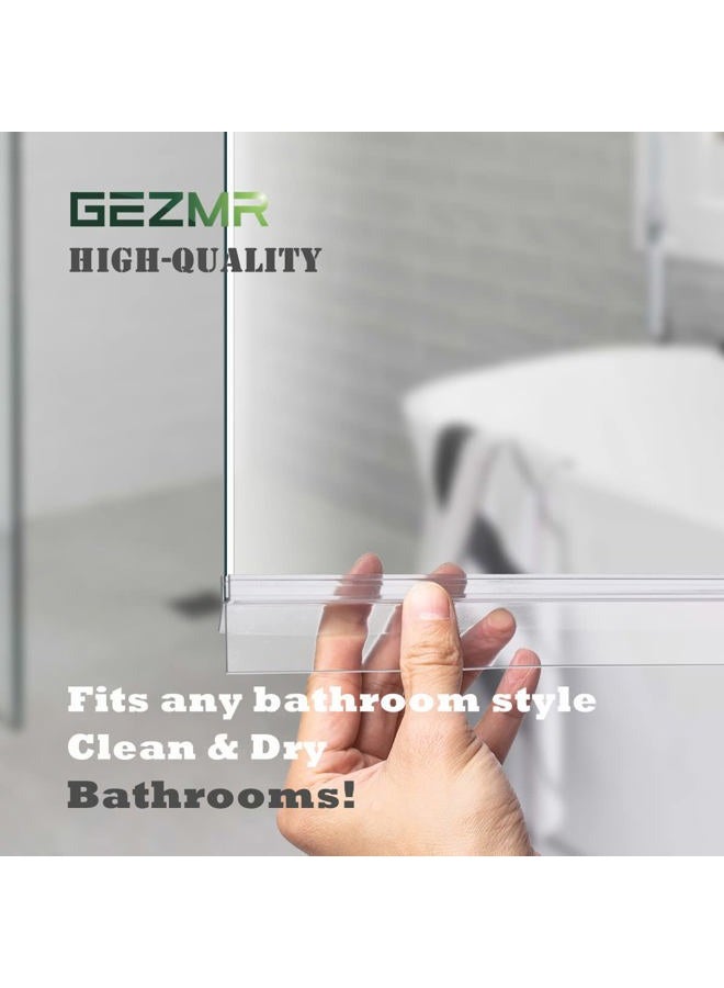 GEZMR شريط ختم باب الدش الشفاف بدون إطار - عبوة 2، 3/8'' × 39''، شفاف، فجوة 23 مم، يمنع تسرب المياه - Image 3