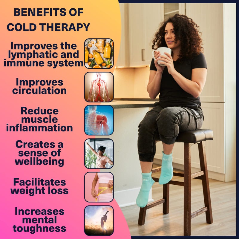 CTR BAND Relief Genius Cold Therapy Socks with Reusable Gel ice Packs - Achieve Relief from Sprains, Muscle Pain, Bruises, Swelling, Edema, Chemotherapy, Arthritis, Post Partum Foot (Blue, Small/Medium) - Image 5