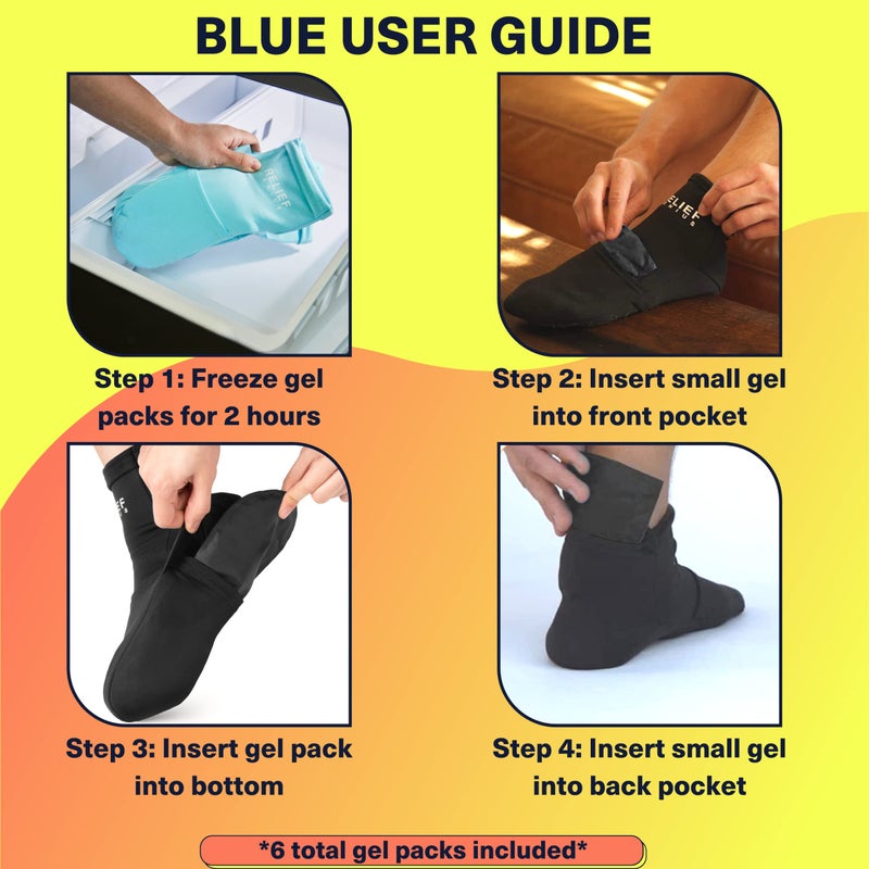 CTR BAND Relief Genius Cold Therapy Socks with Reusable Gel ice Packs - Achieve Relief from Sprains, Muscle Pain, Bruises, Swelling, Edema, Chemotherapy, Arthritis, Post Partum Foot (Blue, Small/Medium) - Image 3