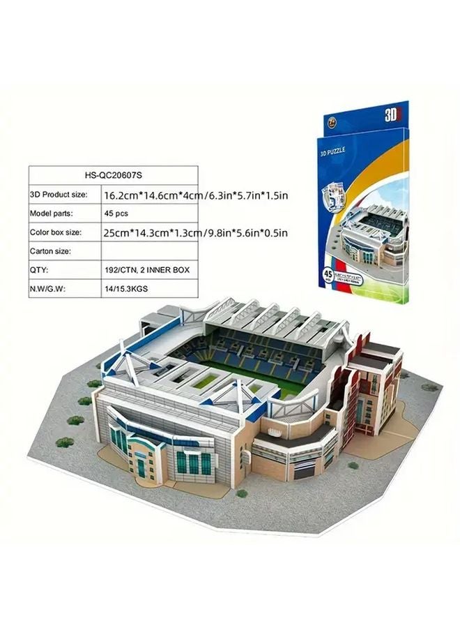 مجموعة ألغاز ورقية ثلاثية الأبعاد للتركيب DIY نموذج ملعب كرة القدم 20607S لعبة تعليمية لعشاق الرياضة - Image 1