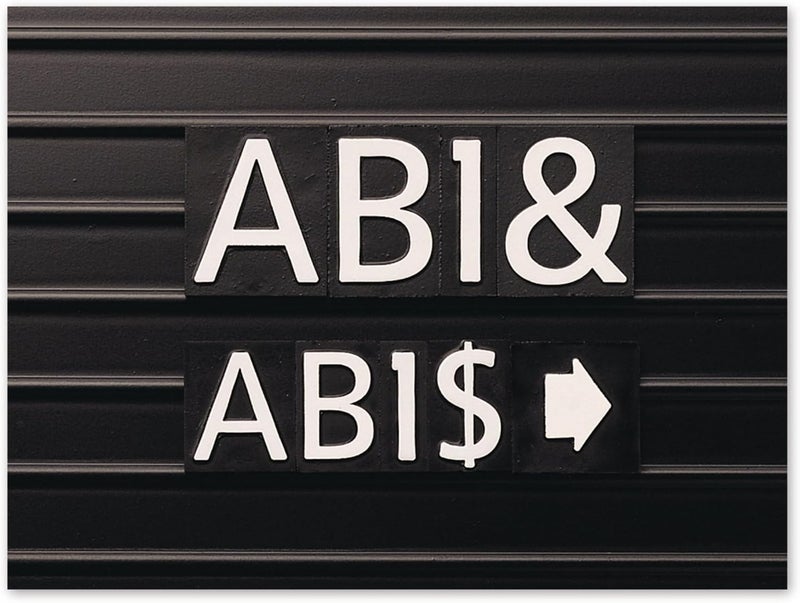 Quartet Characters for Magnetic Letter Boards Helvetica Font 1 Inch 128 Characters per Set White M1 - Image 1