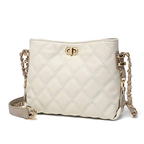 Sivim Small Crossbody Bags for Women Purses Fashion Leather Lightweight Handbags Shoulder Bag(Beige) - Image 1