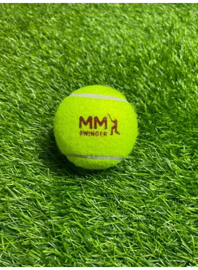 MM-Swinger Heavy Felt Tape Ball Cricket Ball - Neon Green - Image 1