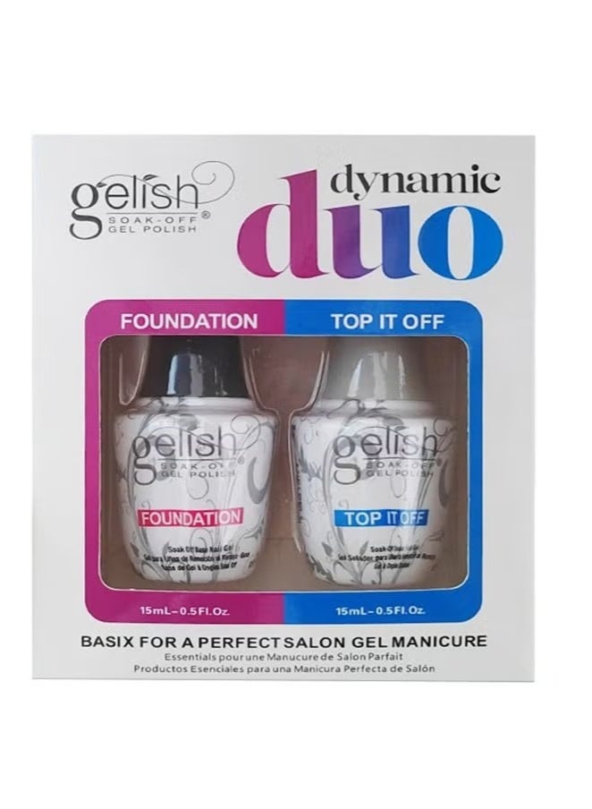 Gelish No Wipe Top & Base Coat Set – Long-Lasting, Soak-Off Gel, UV/LED Drying, High Shine Finish, Nail Polish Kit - Image 1