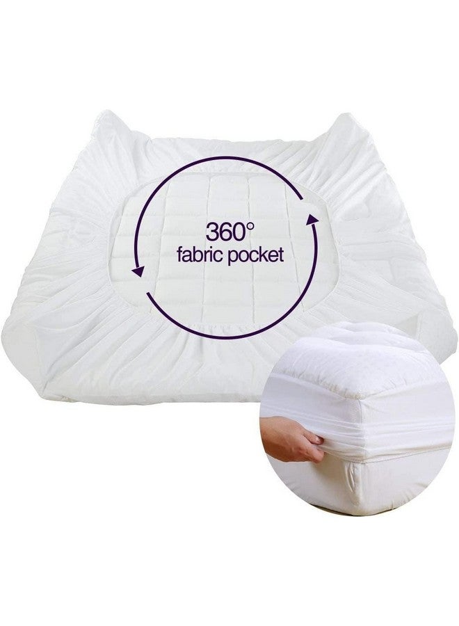 EASELAND EASELAND Twin XL Mattress Pad Pillow Top Quilted Fitted Mattress Cover/ Protector Extra Long Cotton Top 8-21" Deep Pocket Cooling Mattress Topper (39x80 Inches, White)  - Image 5