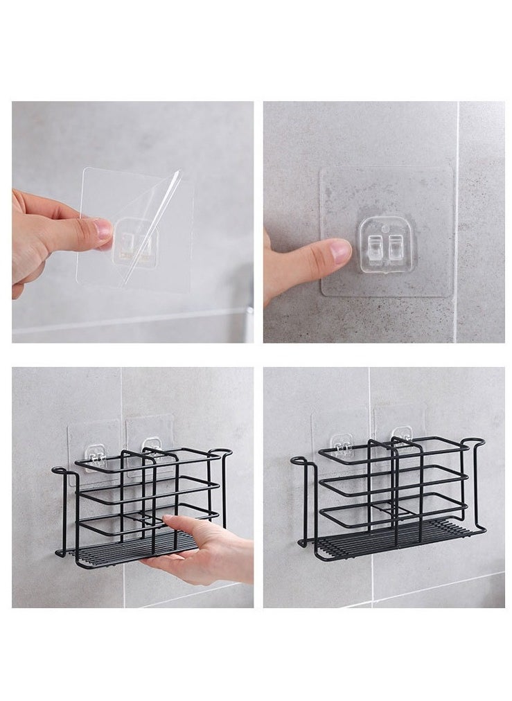 Toothbrush Holders For Bathroom,Wall Mounted Toothpaste And Toothbrush Holder With 5 Slots And 2 Cup Positions,For Toothpaste,Facial Cleanser,Comb