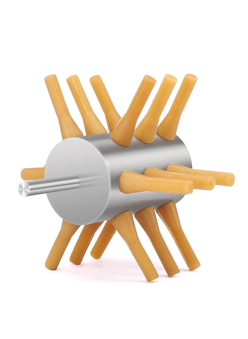 KASTWAVE 18 Fingers Small Chicken Plucker Drill Attachment, 0.4" Shank Stainless Steel Chicken Plucker Machine, Soft Fingers Poultry Feather Remover, Steel Poultry Defeathering Machine for Duck Goose Turkey  - Image 1