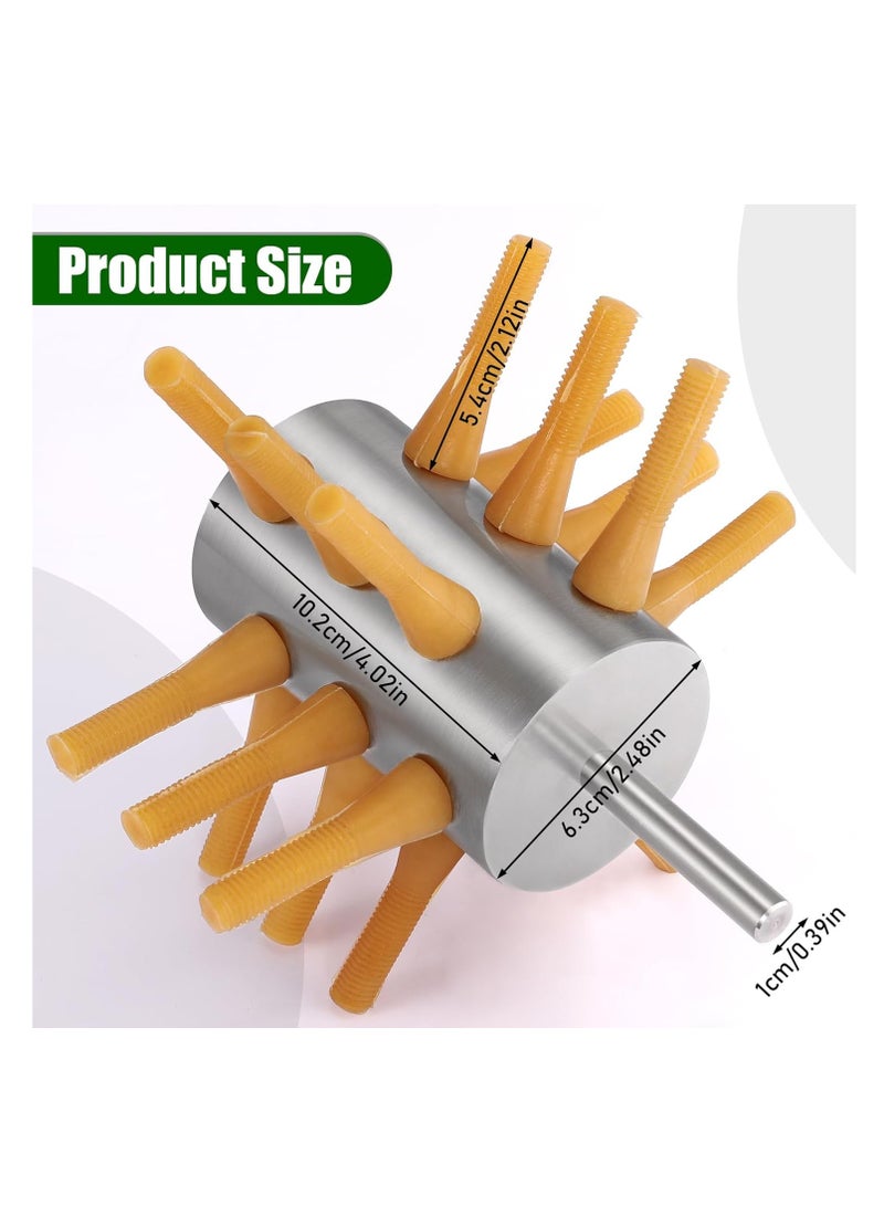 KASTWAVE 18 Fingers Small Chicken Plucker Drill Attachment, 0.4" Shank Stainless Steel Chicken Plucker Machine, Soft Fingers Poultry Feather Remover, Steel Poultry Defeathering Machine for Duck Goose Turkey  - Image 5