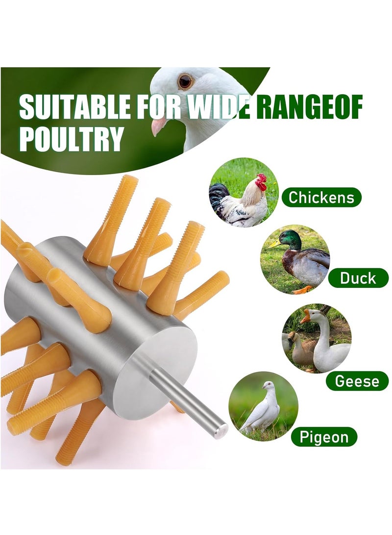 KASTWAVE 18 Fingers Small Chicken Plucker Drill Attachment, 0.4" Shank Stainless Steel Chicken Plucker Machine, Soft Fingers Poultry Feather Remover, Steel Poultry Defeathering Machine for Duck Goose Turkey  - Image 4