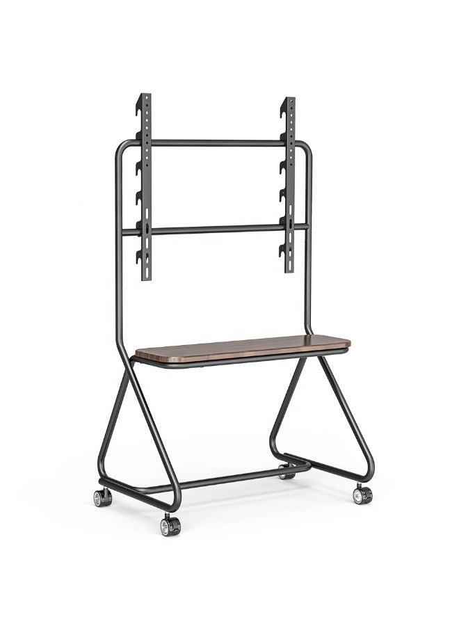 HAMOOD,,  Swivel 360 Degree Luxury Design Floor TV Stand With Shelf and Wooden Base for 40"-75" LCD OLED Screen MAX VESA 600x400 - Image 1