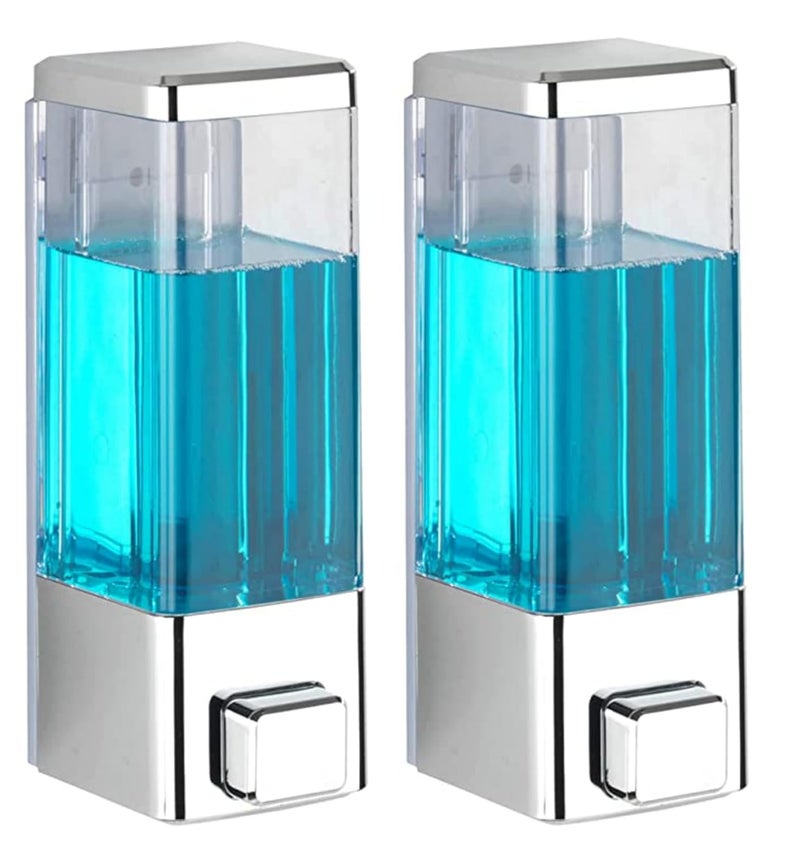 Twizzle Hand wash Dispenser Liquid Soap Shampoo Dispenser Pump Bottle Wall Mounted for Bathroom Kitchen Wash Basin Crome Pack of 2 - Image 1