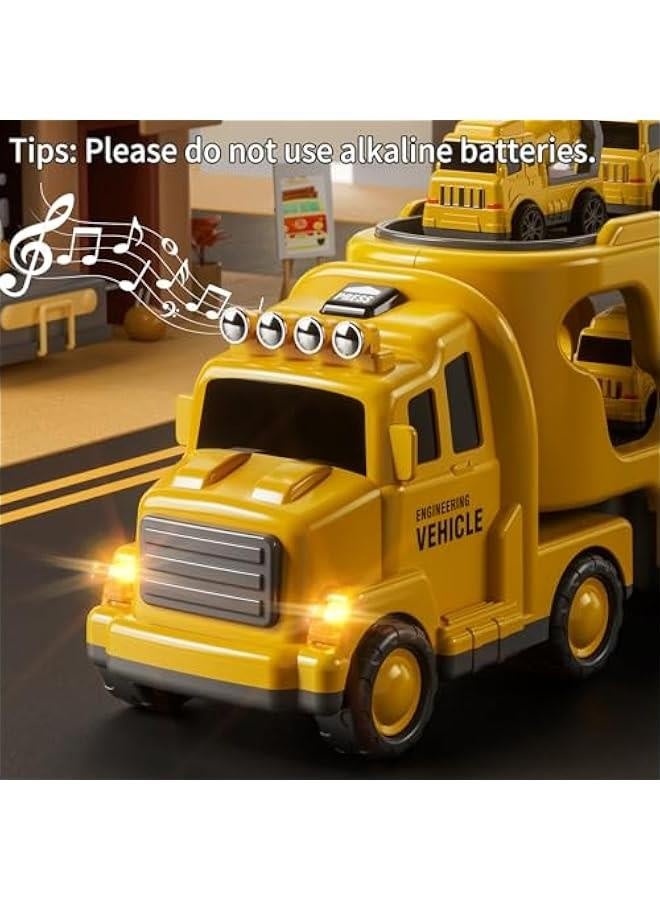 Truck Toys for 3 4 5 6 Years Old Boys, Toddler Car Toys for Toddler Boys Ages 3-5, Construction Toys Car Carrier Vehicle Toy Set, Kids Toys Truck Set for Age 3-9  - Image 2