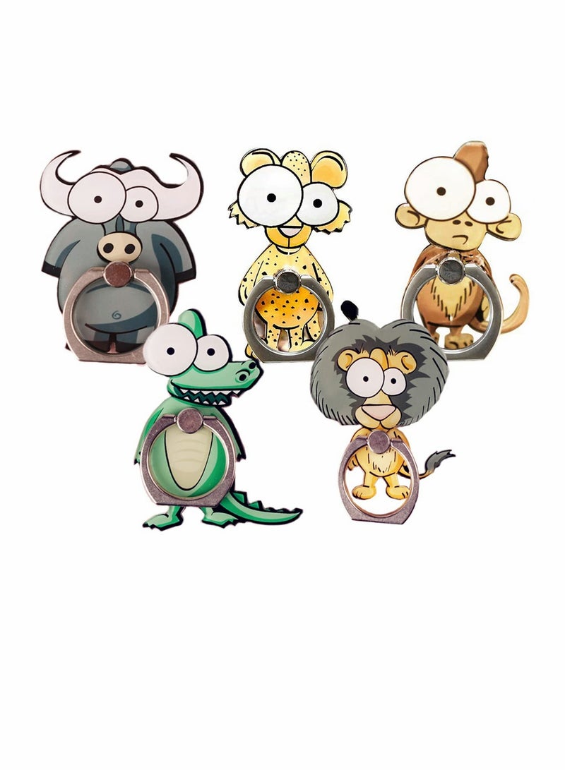 Transparent Phone Ring Holder Stand 360 Degree Rotation Compatible with Most Smartphones 5 Pack - Image 1