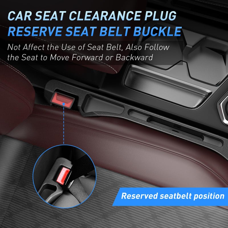 DDTPDE Car Seat Gap Filler 2Pack, Inserts Between Seats Console with Organizer Storage Upgraded Phone Holder Car Side Seat Gap Fillers Cars Front Seats Fill Plug Car Essentials for Vehicle SUV Truck (Black) - Image 5
