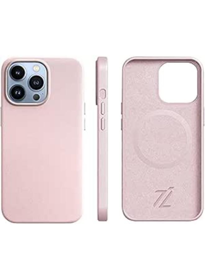 Premium Apple Leather iPhone Cases - Luxury Phone Case - Elevate Your iPhone with Timeless Elegance and Protection(Light Pink,iPhone 15 Plus)