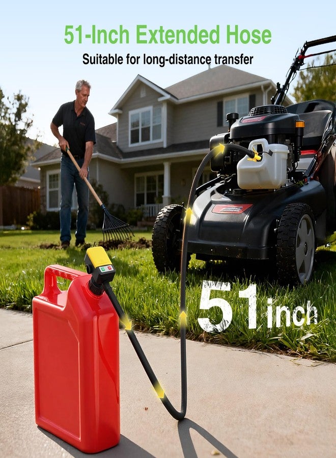 TaskStar Fuel Transfer Pump with Auto-Stop Sensor-3.2GPM, 51"Hose Transfer Pump with 4 Tank Adapter - Image 3