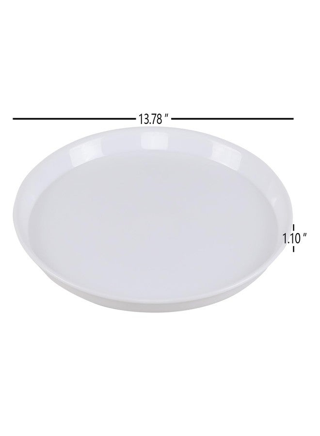 Xyskin 6-Pack Restaurant Grade Non-Slip Tray, Plastic Round Serving Tray (White, 13.8-Inch) - Image 2