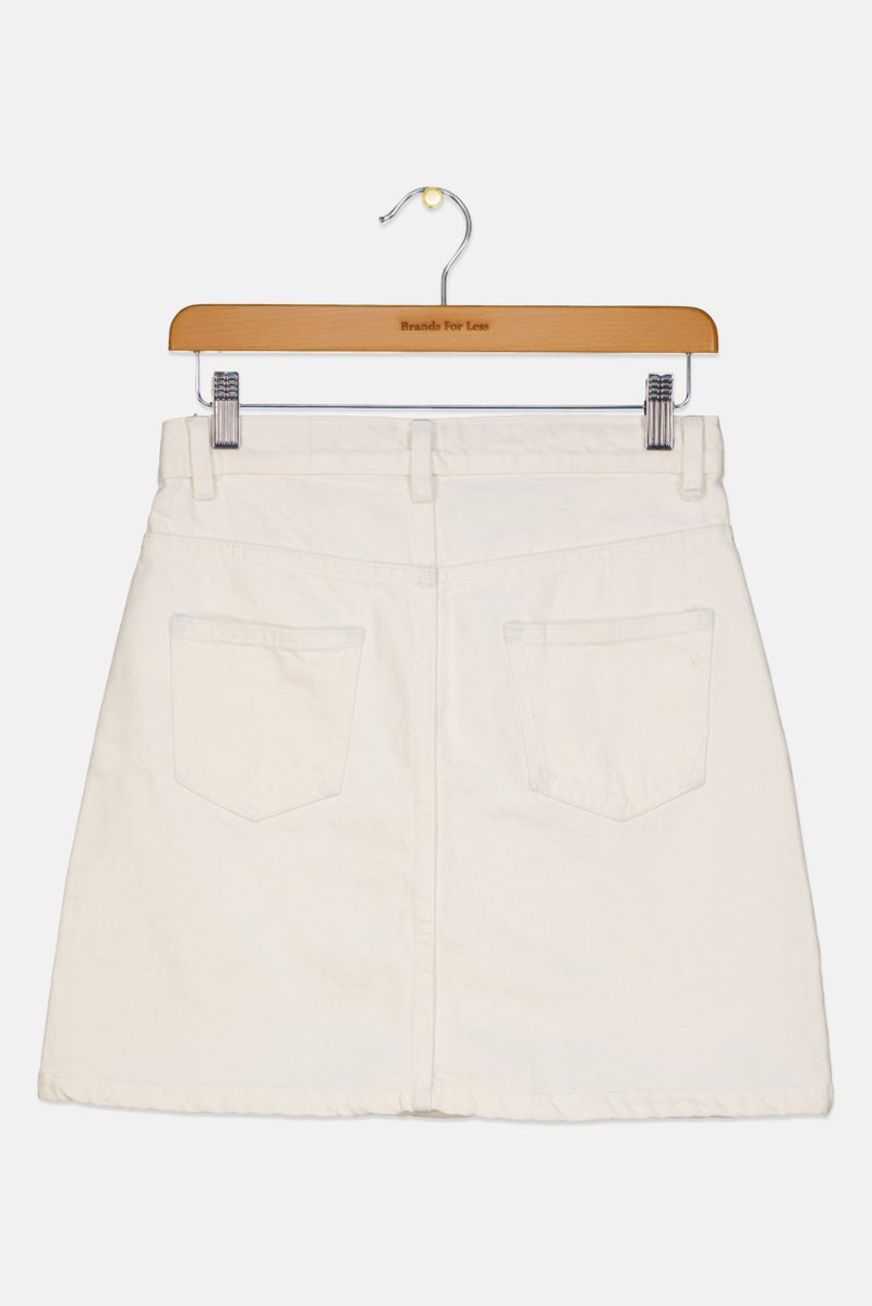Cool Club Kids Girl Plain Denim Skirts, White - Image 2