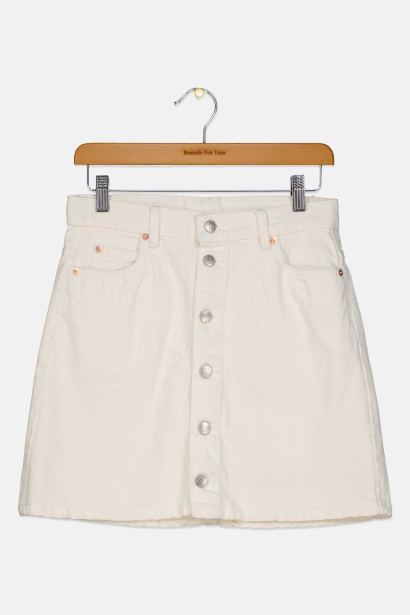 Cool Club Kids Girl Plain Denim Skirts, White - Image 1