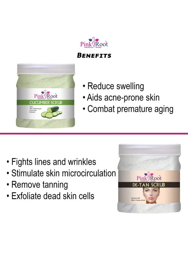 Pink Root Cucumber Scrub 500gm with De-Tan Scrub 500gm - Image 5