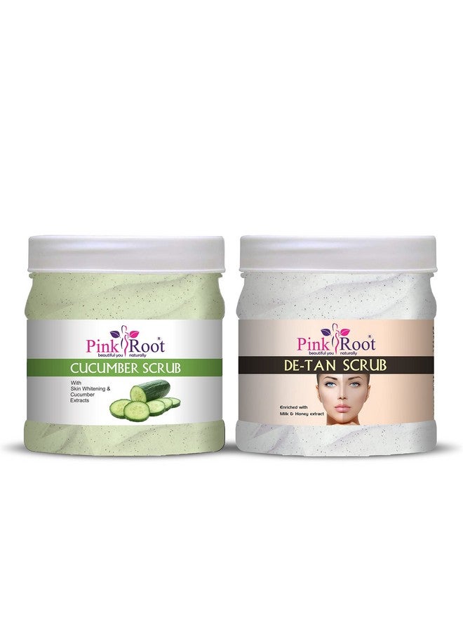 Pink Root Cucumber Scrub 500gm with De-Tan Scrub 500gm - Image 1