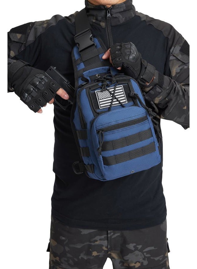 ATBP Small Tactical Sling Backpack Bag for Men Military Shoulder Bag Pack EDC Crossbody Bag for Hiking 7 Liters, Navy Blue Dark Blue, Small, Atbp - Image 2