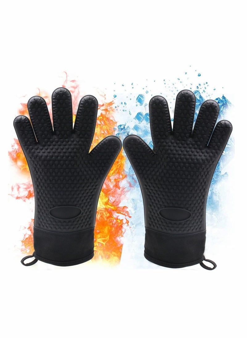 NIBEMINENT Thickened Silica Gel Gloves for Microwave Oven Grill Waterproof Oil Splash Proof Steam Barbecue Flame Retardant Heat Resistant High Temperature - Image 1