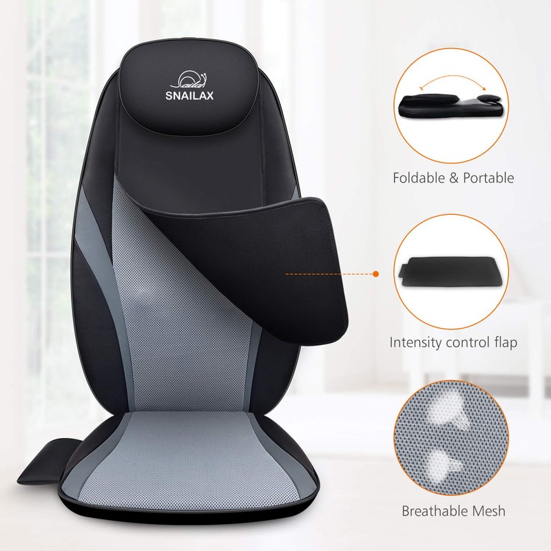 Snailax Shiatsu Massage Cushion with Heat Massage Chair Pad Kneading Back Massager for Home Office Seat use - Image 5