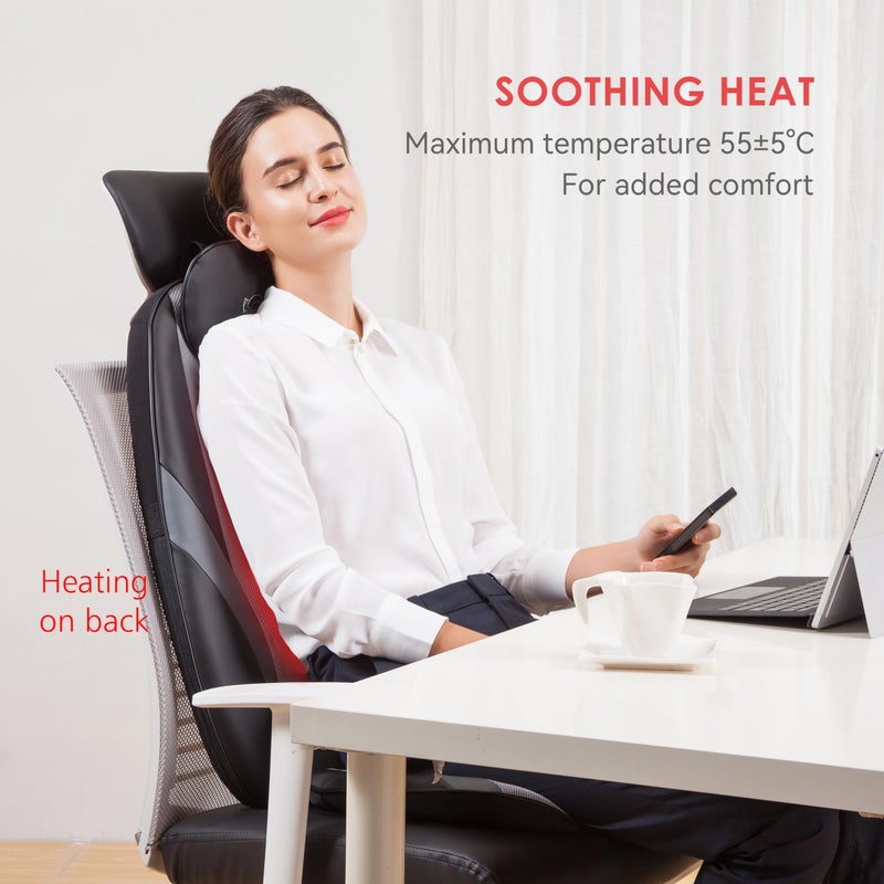 Snailax Shiatsu Massage Cushion with Heat Massage Chair Pad Kneading Back Massager for Home Office Seat use - Image 3