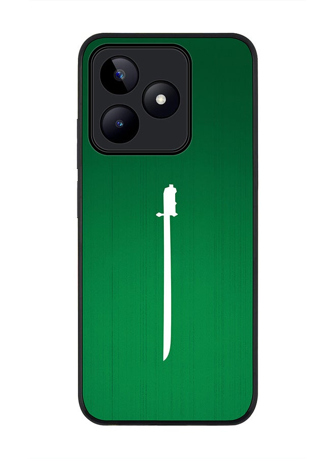 Stylizedd Rugged Black edge case for Realme C51 / Realme Note 50 4G, Slim fit Case Flexible Anti Drop TPU Gel Thin Cover - Sword Of Saudi - Image 1
