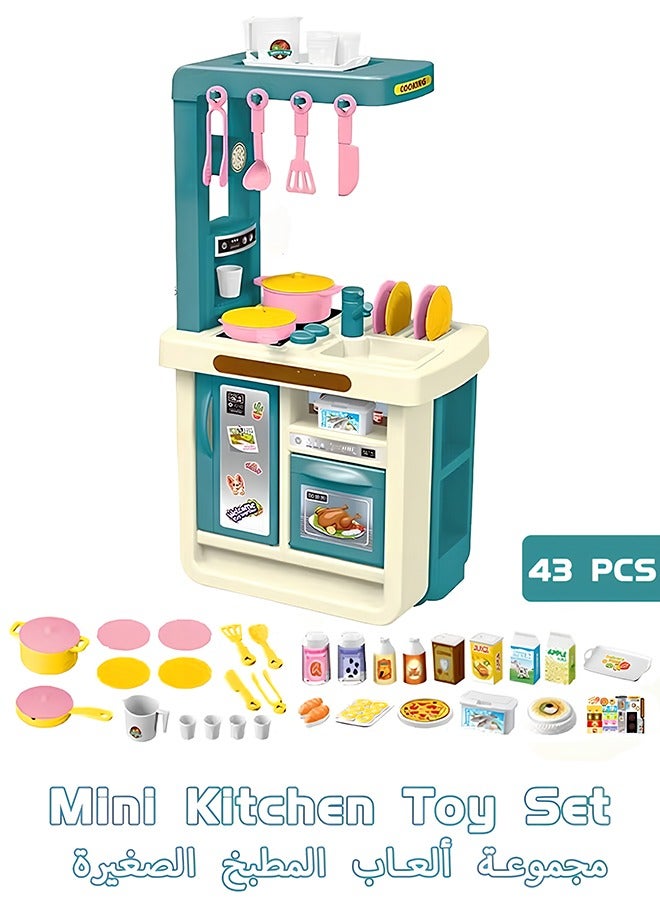 Kitchen Playset, 43 PCS Kitchen Accessories Set Toy, Realistic Play Kitchen Toy, Pretend Play Kitchen Set, Mini Kitchen Set, Cooking Toy Set with Toy Food  Cookware Accessories, Pretend Play Food Toys for 3+ Year Old Boys and Girls - Image 1