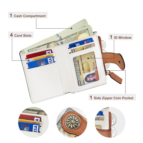 Tipmile Small Wallet for Women Bifold RFID Blocking Card Holder Leather Wallets with Zipper Coin Pocket - Image 2