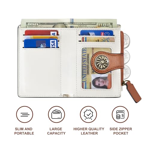 Tipmile Small Wallet for Women Bifold RFID Blocking Card Holder Leather Wallets with Zipper Coin Pocket - Image 4
