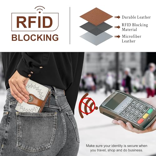 Tipmile Small Wallet for Women Bifold RFID Blocking Card Holder Leather Wallets with Zipper Coin Pocket - Image 3