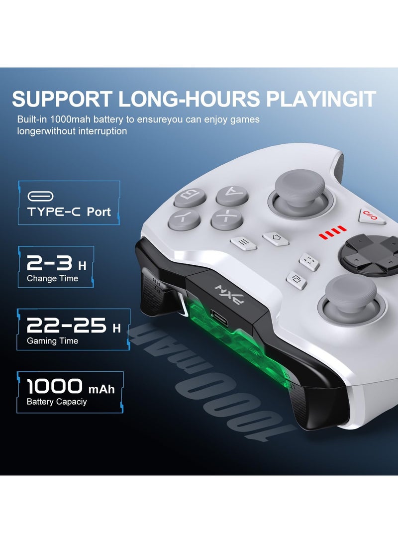 P5 PC Gaming Controller, 2.4G Wireless Gaming Controller, Hall Effect Joystick, Hall Triggers, Dual Vibrators, APP, POM, Wake-up, 4-Macro, 3-Mode(2.4G/BT/SW), for PC,Switch,Android,iOS - Black  - Image 2