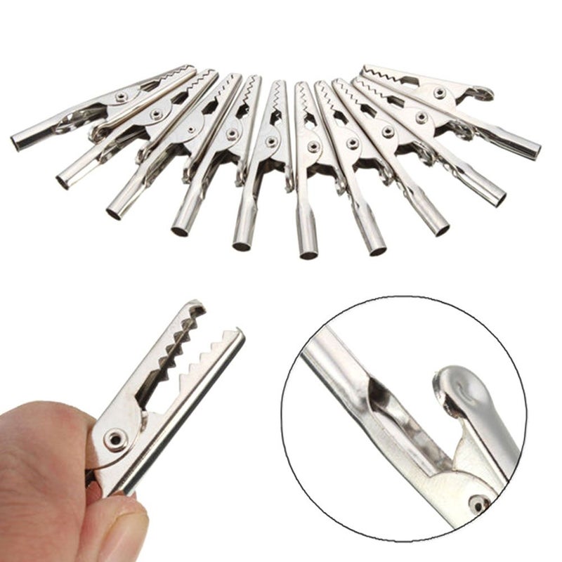 Chironal 10Pcs/Lot 51mm Length Crocodile Clips Stainless Steel Screw Probe Fixing Test Alligator Clips Crocodile Clamps - Image 4
