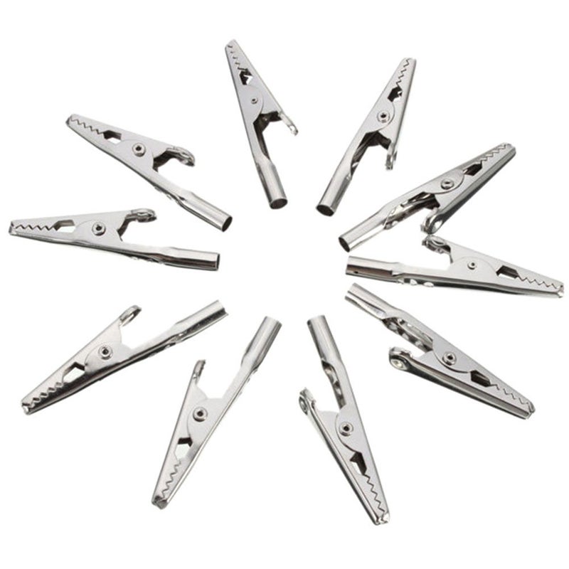 Chironal 10Pcs/Lot 51mm Length Crocodile Clips Stainless Steel Screw Probe Fixing Test Alligator Clips Crocodile Clamps - Image 1