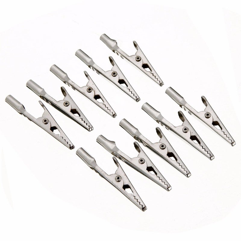 Chironal 10Pcs/Lot 51mm Length Crocodile Clips Stainless Steel Screw Probe Fixing Test Alligator Clips Crocodile Clamps - Image 2