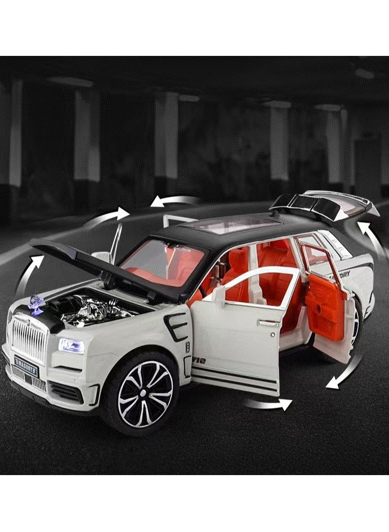 1 to 32 Scale Simulation Alloy Track Sports Miniature Model Diecast Metal Pull Back  Car Toy with Light Sound and 6 Openable Doors(Black)  - Image 4